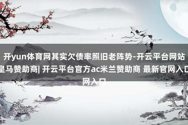 开yun体育网其实欠债率照旧老阵势-开云平台网站皇马赞助商| 开云平台官方ac米兰赞助商 最新官网入口