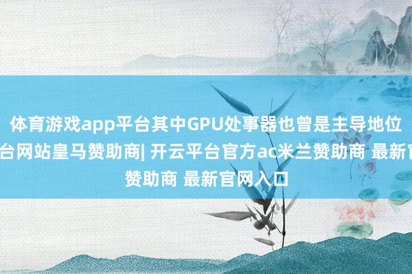 体育游戏app平台其中GPU处事器也曾是主导地位-开云平台网站皇马赞助商| 开云平台官方ac米兰赞助商 最新官网入口