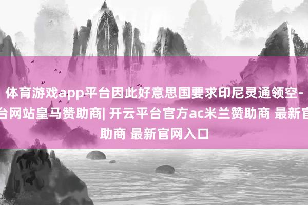 体育游戏app平台因此好意思国要求印尼灵通领空-开云平台网站皇马赞助商| 开云平台官方ac米兰赞助商 最新官网入口